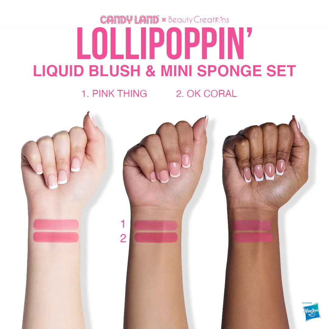 Beauty Creations X 🍭 'Lollipoppin' Liquid Blush & Mini Sponge Set