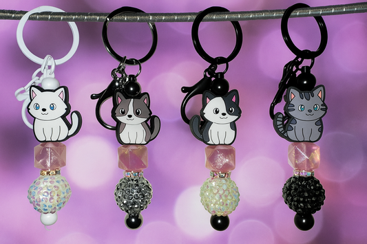 Cat Bead Keychain