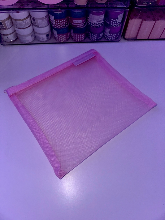 Pink Mesh Makeup Bag