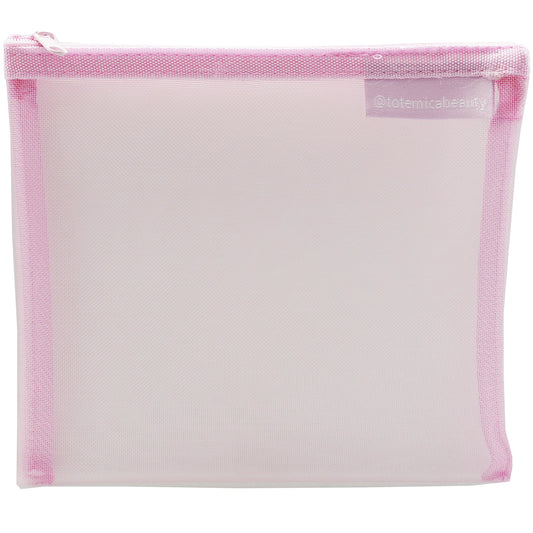 Pink Mesh Makeup Bag